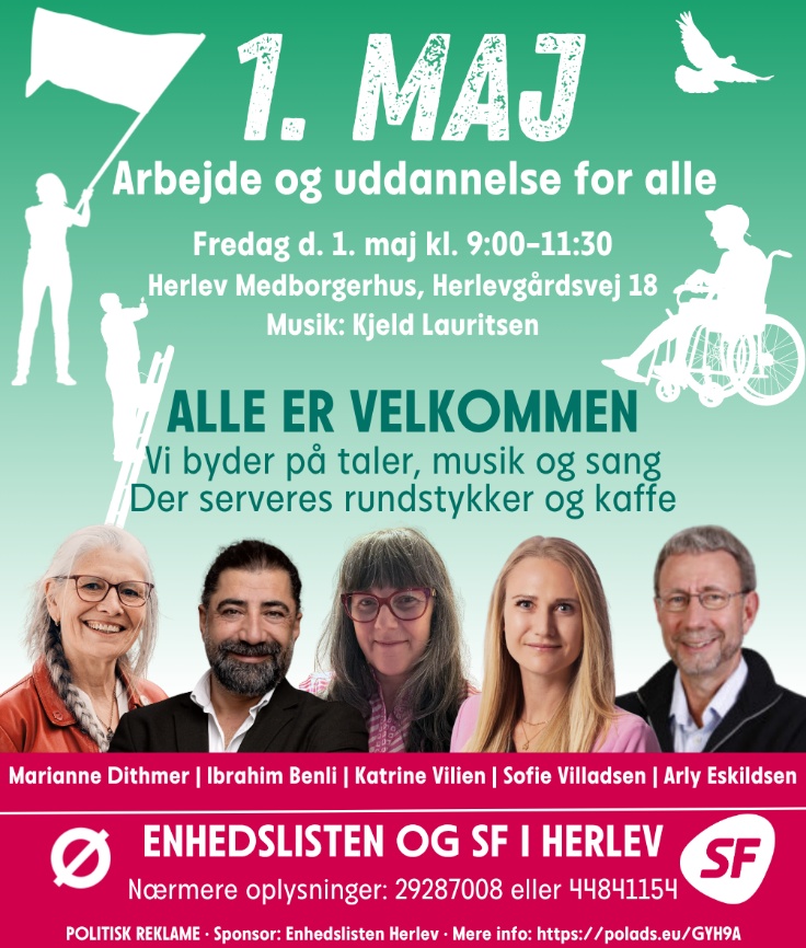Invitation til 1. maj arrangement 2026